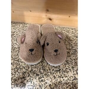 Kids Toddler Brown Bear Slippers Plush Fleece Cozy Indoor Shoes Size 40-41